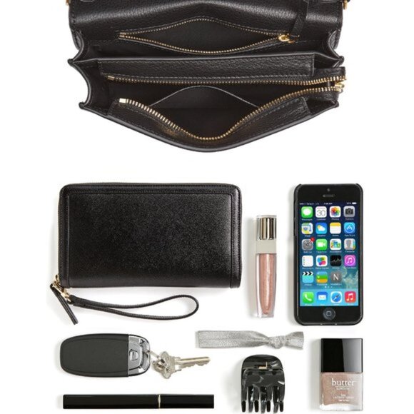 TORY BURCH Georgia Pebble Leather Combo Crossbody - Picture 10 of 11